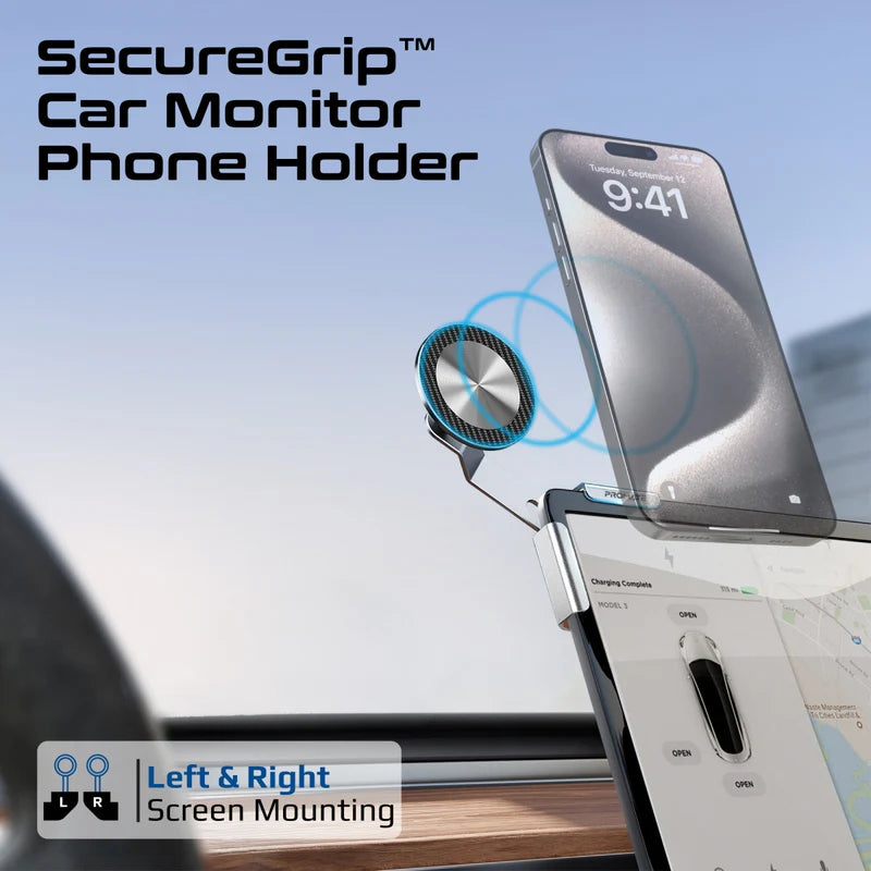 PROMATE SecureGrip Cradleless Magnetic Smartphone Holder for Car Monitor - 15W