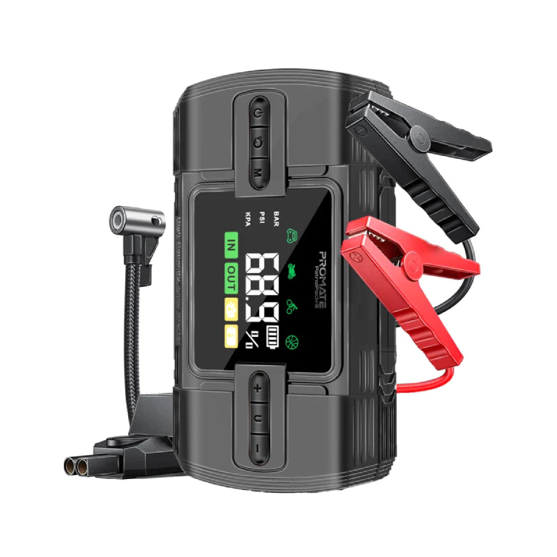 PROMATE High-Capacity Jump Starter 150PSI Air Compressor with 12000mAh Power bank & Flashlight