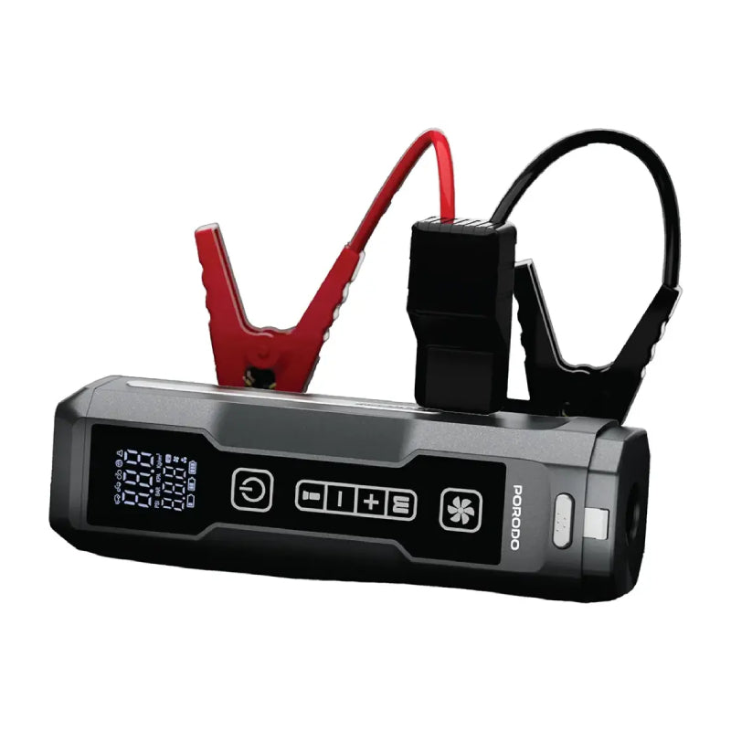 Porodo Ignatov Jump Starter & Air Pump with Handheld Vacuum & USB-C Recharge - Black