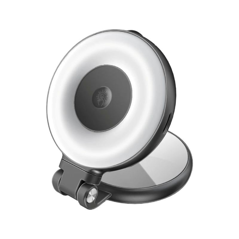 PROMATE 360° Rotatable Ultra-Slim MagSafe Rechargeable LED Ring Light - Grey
