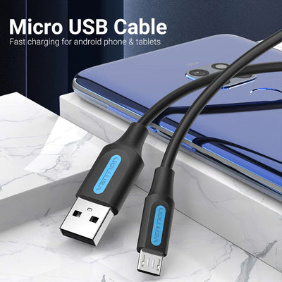 Vention USB 2.0 A Male to Micro-B Male 3A Cable - 1.5M / Black