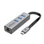 PROMATE Multi-Port USB-C Hub with Ethernet Adapter - 1000Mbps / Grey