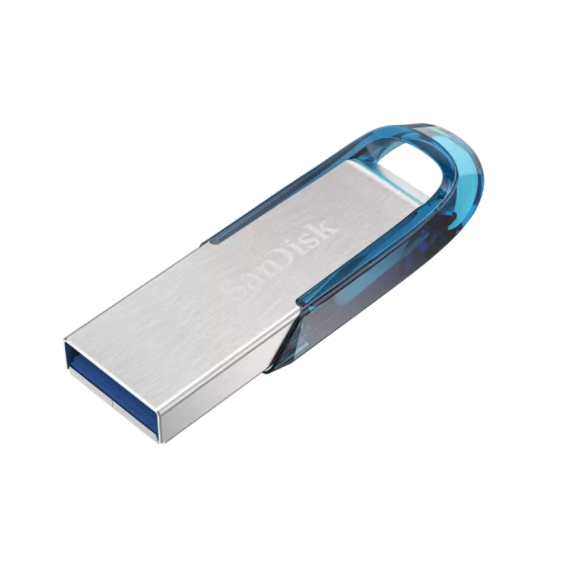 SanDisk Ultra Flair Flash Drive - 128GB / Up to 150 MB/s / USB 3.0 / Blue and Silver
