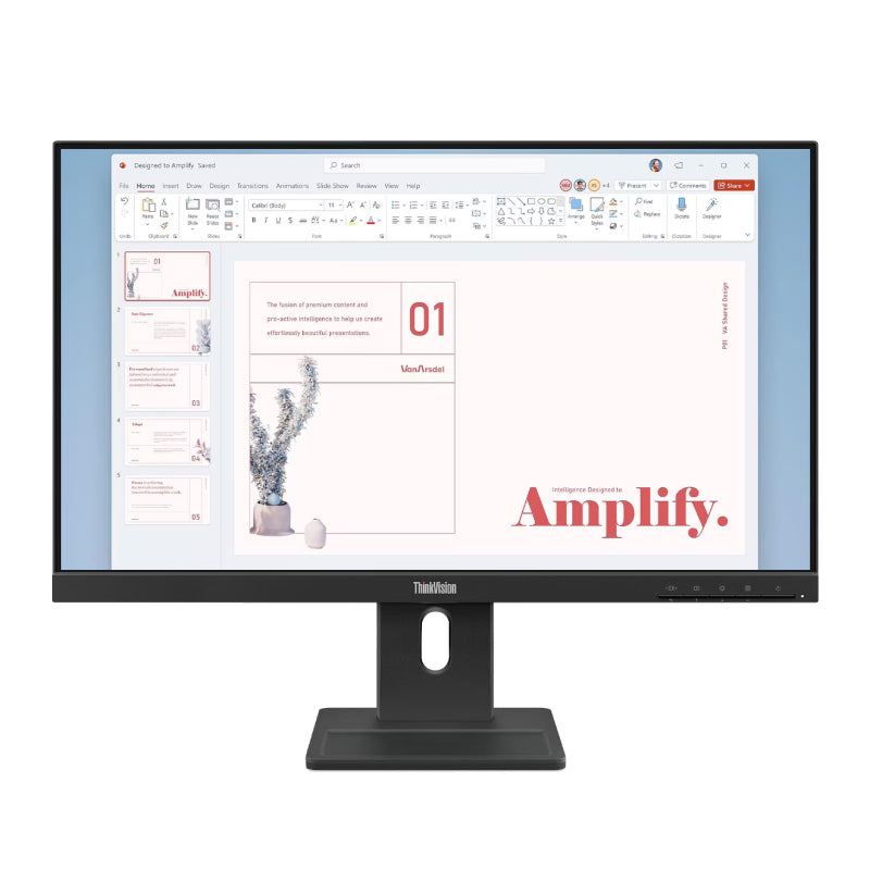 Lenovo ThinkVision E24-40 - 23.8" FHD IPS / 4ms / 100Hz / D-Sub / HDMI 1.4 / DisplayPort 1.2 / Speaker / Height Adjust Stand - Monitor (64BAMAR1UK)
