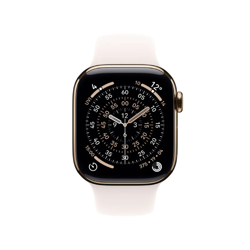 Apple Watch Series 11 - LTPO OLED / 64GB / 46mm / Bluetooth / Wi-Fi + Cellular / Medium/Large / Gold Titanium Case with