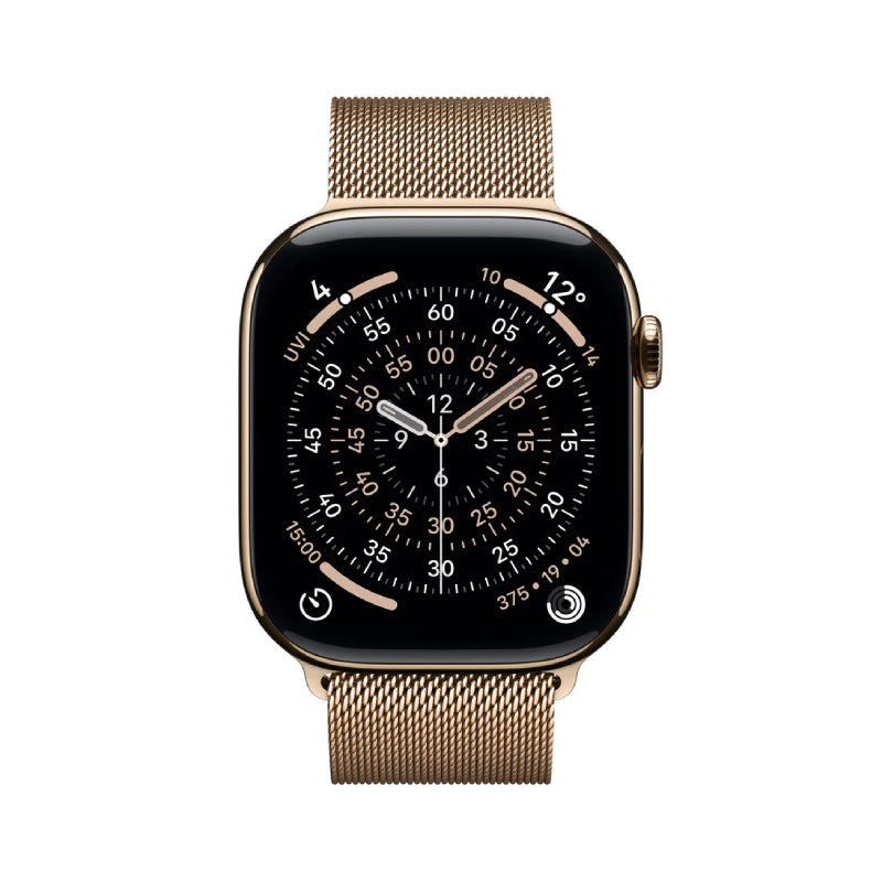 Apple Watch Series 11 - LTPO OLED / 64GB / 46mm / Bluetooth / Wi-Fi + Cellular / Small/Medium / Gold Titanium Case with