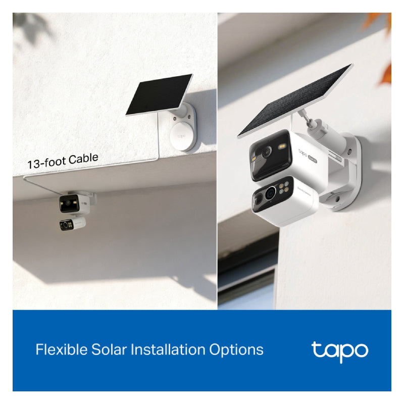 TP-Link Tapo C645D KIT Solar-Powered Dual-Lens Pan/Tilt Security Camera Kit - 2K 3MP / Up to 15fps / Two-Way / AI Detection / Night Vision