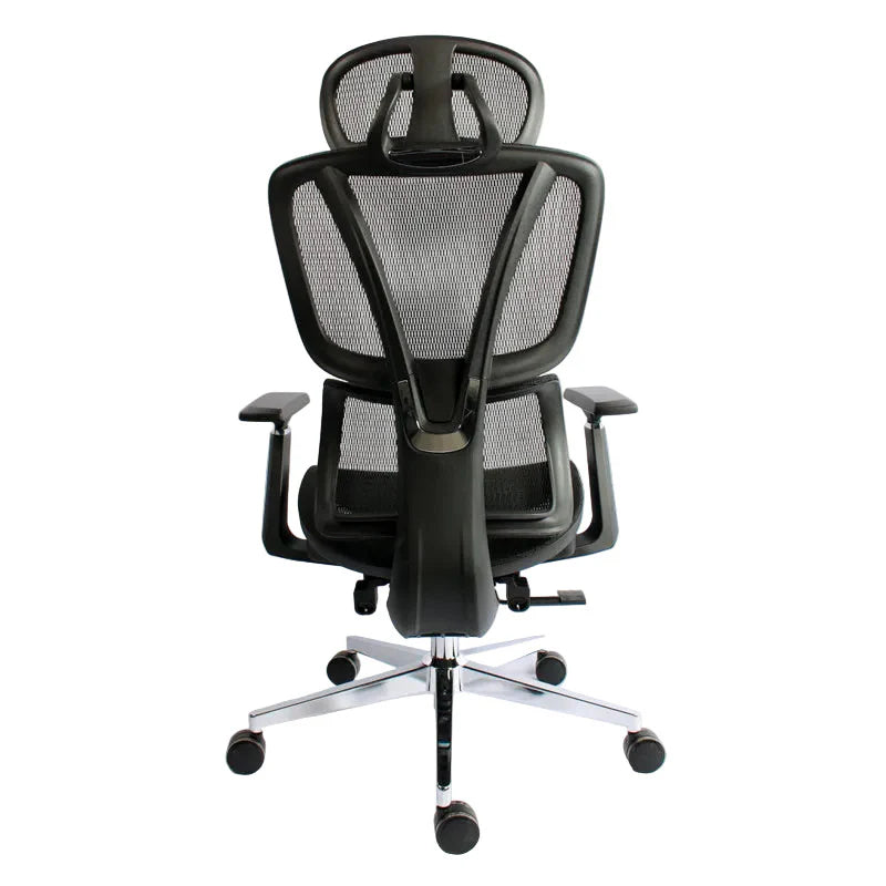 Black Bull Ergonomic Mesh Gaming & Office Chair with Footrest - Black Frame + Black Mesh