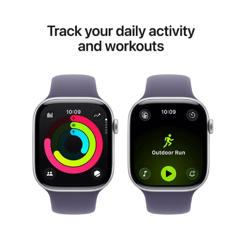 Apple Watch Series 11 - LTPO OLED / 64GB / 46mm / Bluetooth / Wi-Fi / Medium/Large / Silver Aluminum Case with Purple