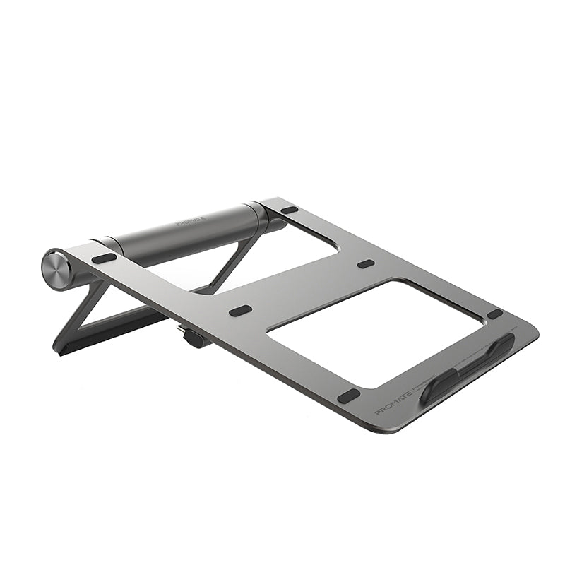 PROMATE Aluminum Laptop Stand with USB-C Hub - Silver