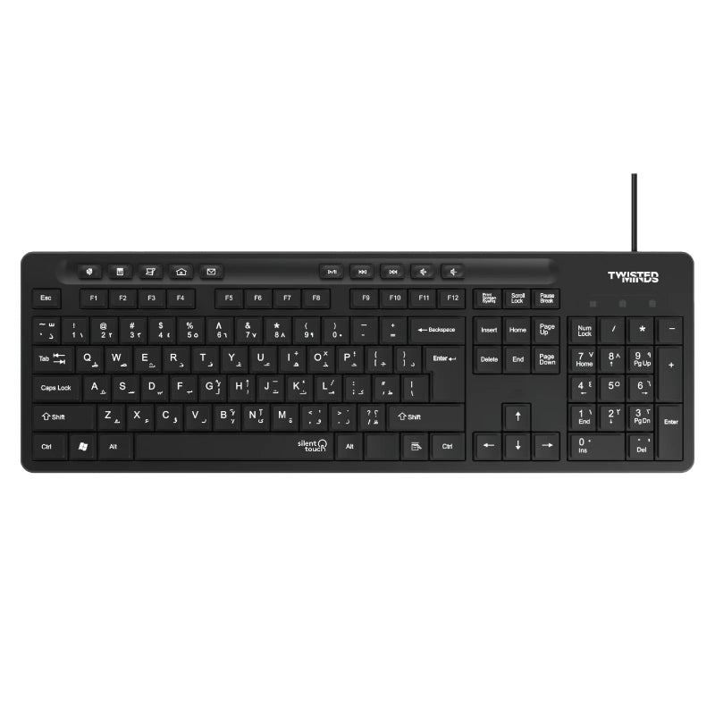 Twisted Minds K19 Kavara Series 2in1 Combo Wired Mode Lightweight - Black - (English / Arabic) Layout