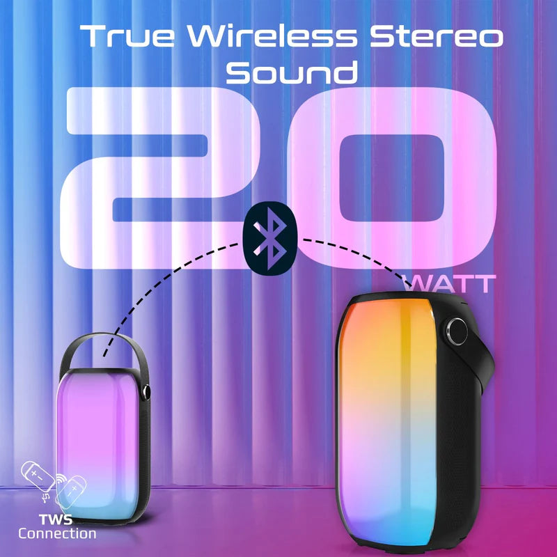 PROMATE LumiSound HD RGB True Wireless Speaker - 20W / Bluetooth 5.3 / 4000mAh