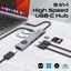 PROMATE ComandHub-Lite 9-in-1 Multi-Function USB-C Hub - Grey