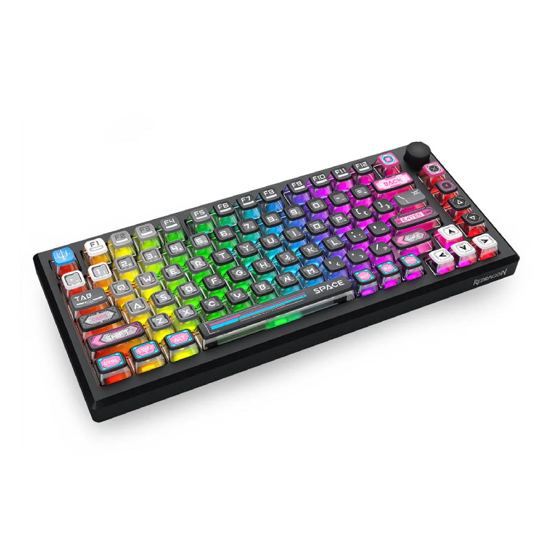 Redragon K732MC RGB Pro Uranus Pro Black TKL Aluminium Gasket Wireless Mechanical Keyboard - Bluetooth / Wired / 4000mAh / Black