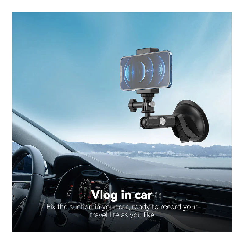 TELESIN Suction Cup Mount for Action Cameras - Black