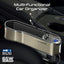 PROMATE Multi-Functional Car Organizer and Charging Station with Retractable Cables - 65W / USB-C & Lightning / Brown