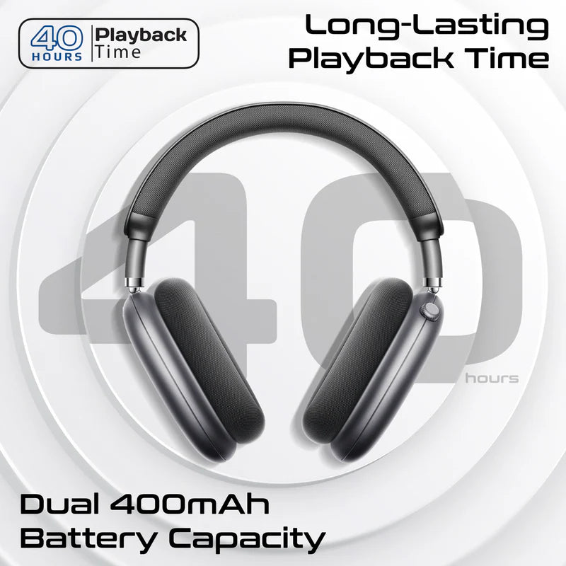 PROMATE Serene High-Definition Hybrid ANC Headphones with 360° Spatial Audio - Bluetooth / 400mAh / Black