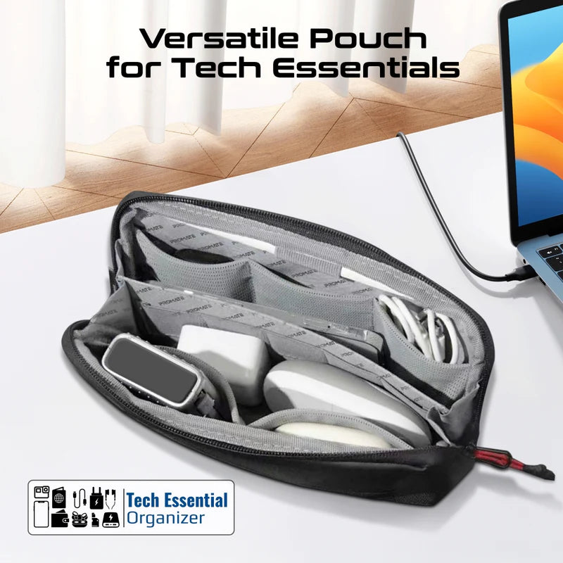 PROMATE Lightweight Tech Essential Organizer Pouch Bag - Black