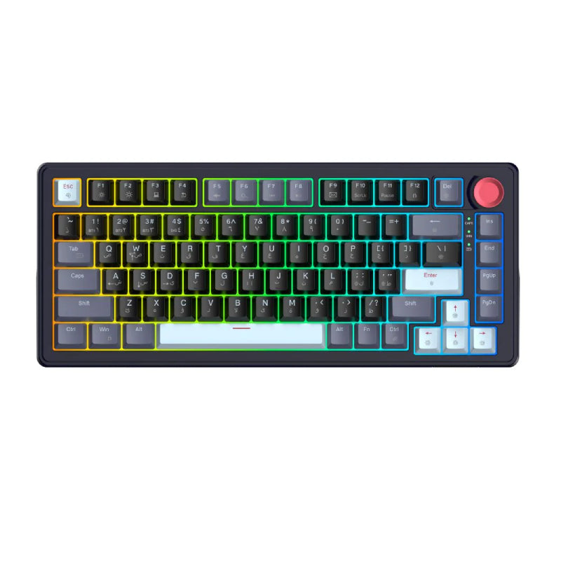 SADES Skyblade 82 82 Key Compact layout 75% with immersive RGB & Multi-Function Knob Wireless mechanical Gaming keyboard - Black