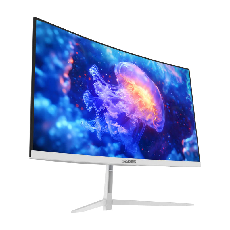 SADES NC-Pelagia SC-CJ04F24W Curved Gaming Monitor - 24" FHD / 0.5ms / 200Hz / HDMI 2.1 / DisplayPort 1.4 / White