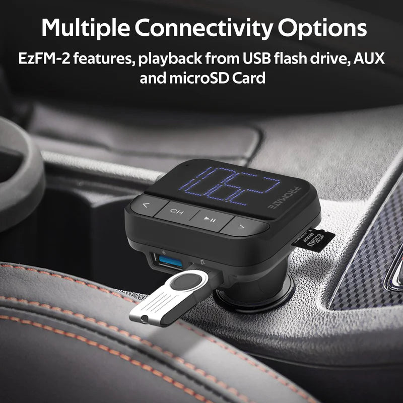 PROMATE In-Car FM Transmitter with Dual USB Ports