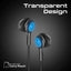 PROMATE LumiBuds-C LumiSound Transparent Stereo USB-C Wired RGB Earphones - Wired / USB-C / Black