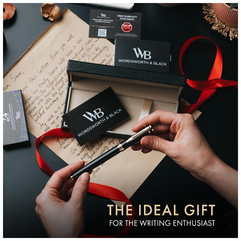 Wordsworth & Black Luxury Fountain Pen Set - (Medium Nib / Black)