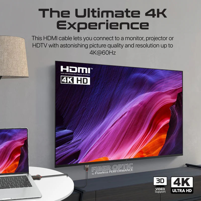 PROMATE Unidirectional HD 4K@60Hz HDMI 2.0 Audio Video Cable - 20M / 18 Gbps / Black