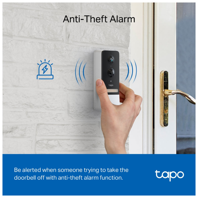 TP-Link (Tapo D230S1) Tapo Smart Battery Video Doorbell - 2K 5MP / Smart Detection / LAN