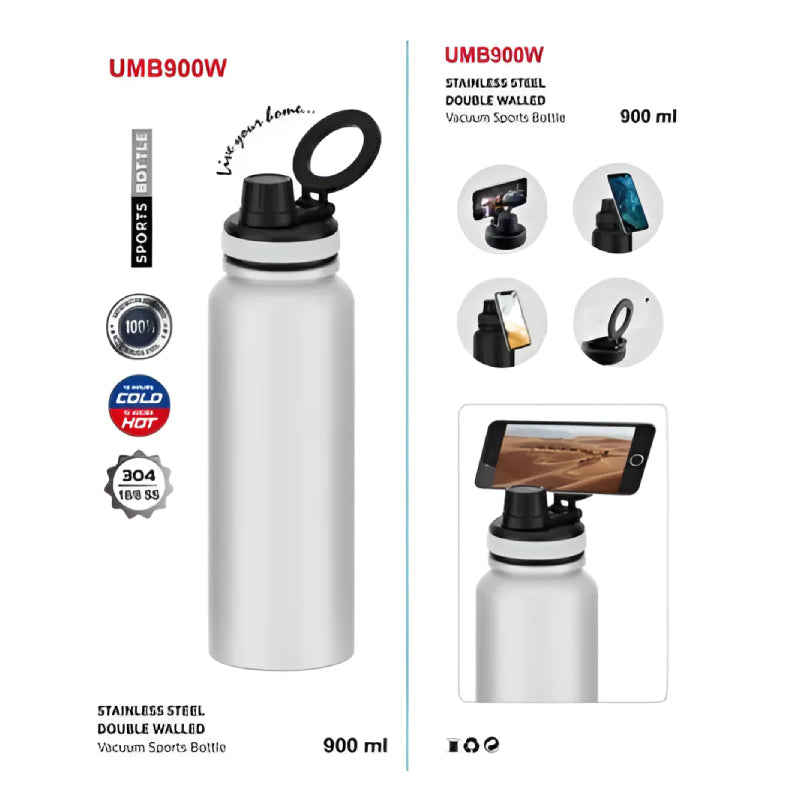 Emjoi MagSafe Stainless Steel Sport Bottle - 900ml / White