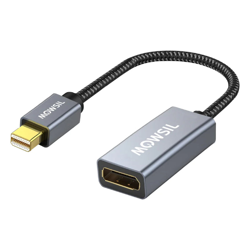 Mowsil Mini DisplayPort to DisplayPort Adapter - 4K / Silver