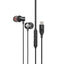 PROMATE Silken-C Ergonomic In-Ear USB-C Wired Stereo Earphones - Wired / USB-C / Black