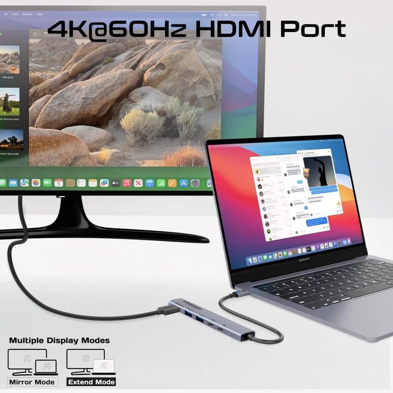 PROMATE LinkHub-5X 5-in-1 Multi-Function USB-C Hub - USB-C / USB-A / HDMI