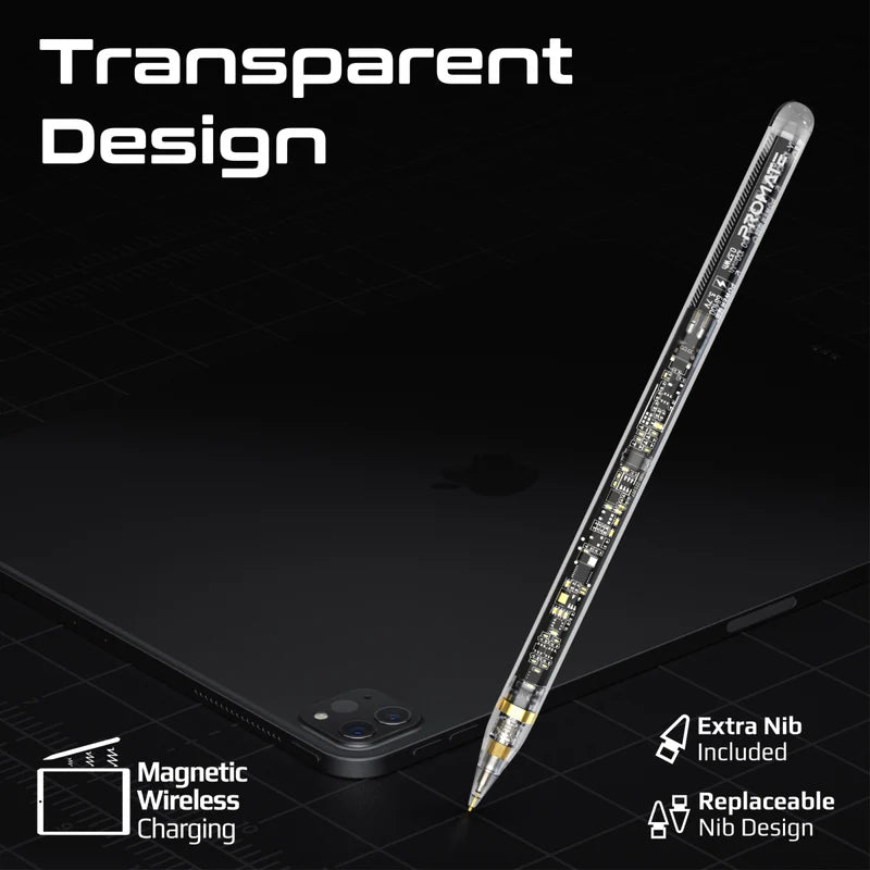 PROMATE Transparent Precision Active Stylus Pen with Palm Rejection