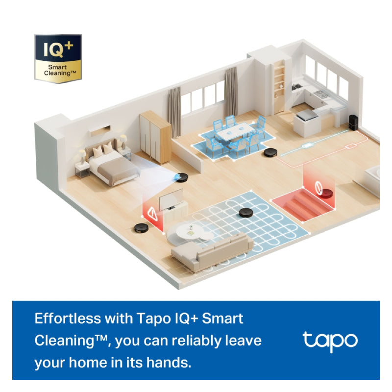 TP-Link Tapo RV30 Max 5300Pa Hyper Suction Robot Vacuum & Mop - 2600 mAh / 300 ml / Black