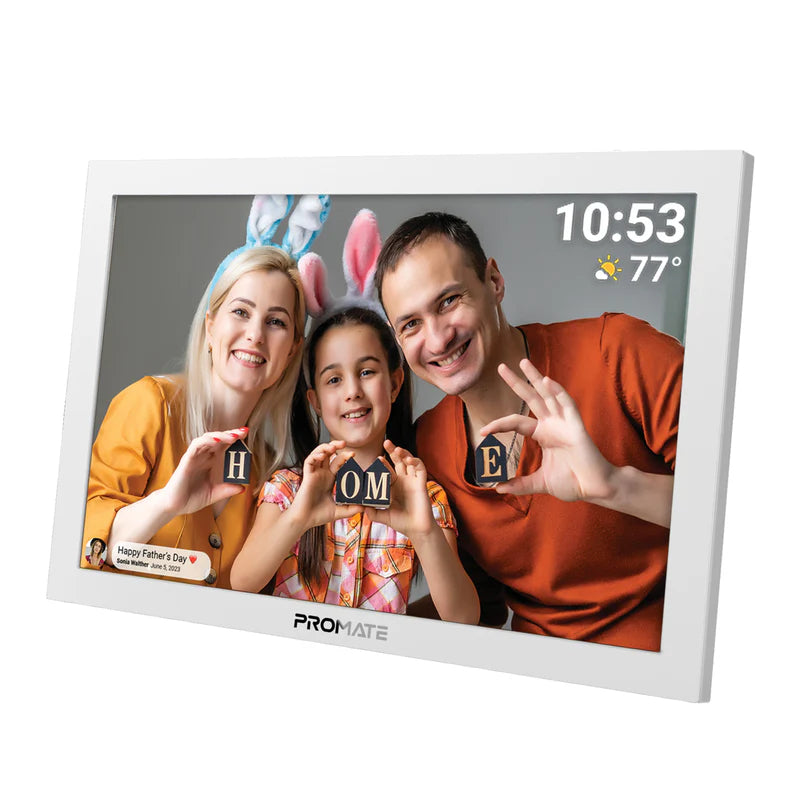 إطار صور رقمي ذكي متعدد الوسائط بروميت، مقاس 10.1 بوصة، بدقة Full HD وألوان كاملة، واي فاي، باللون الأبيض
