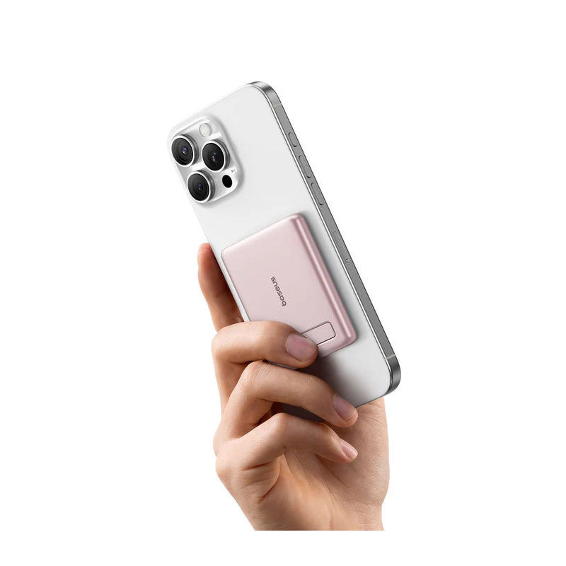 Baseus PicoGo AM31 Mini Magnetic Power Bank with Stand - 5000mAh / 20W / Pink