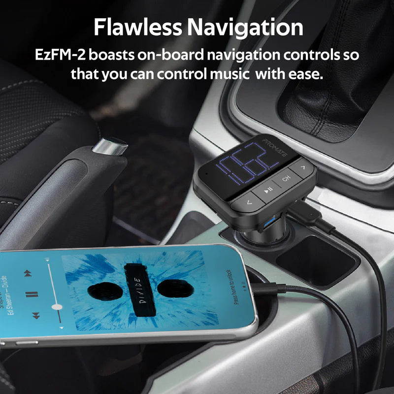 PROMATE In-Car FM Transmitter with Dual USB Ports