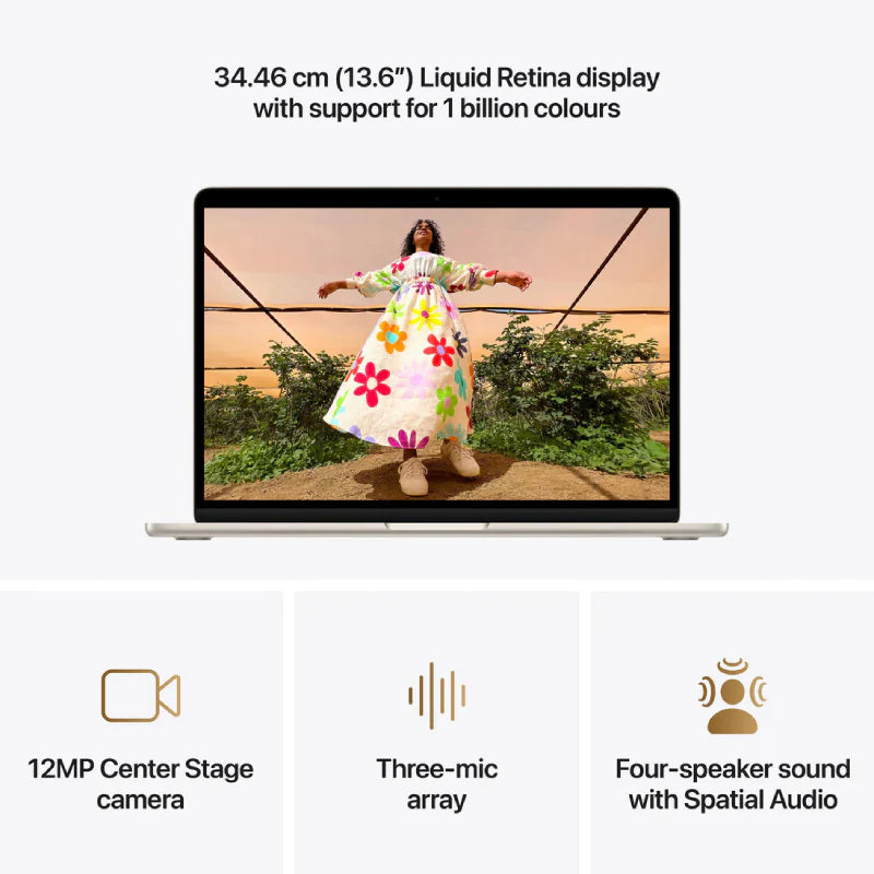 Apple MacBook Air - 13.6" / M5 / 10-Core CPU / 10-Core GPU / 16GB RAM / 512GB SSD / Arb/Eng / Starlight / 1YW