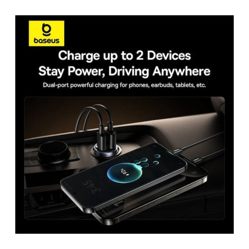 Baseus Tiny Star Mini Car Charger - 30W / Black