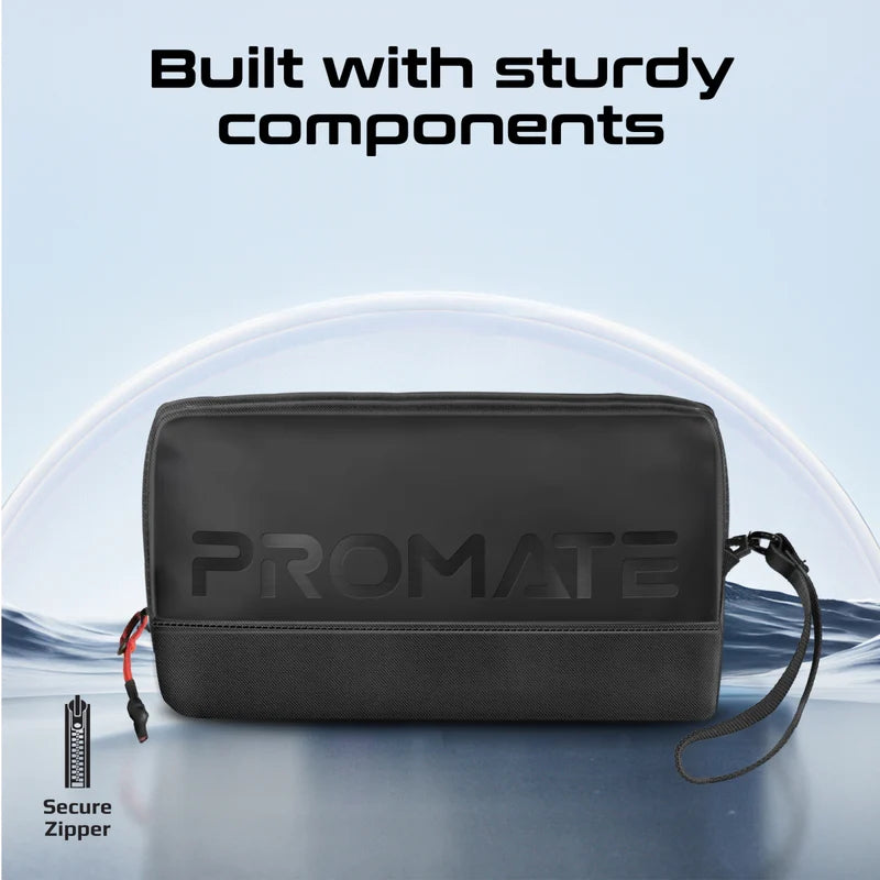 PROMATE Lightweight Tech Essential Organizer Pouch Bag - Black