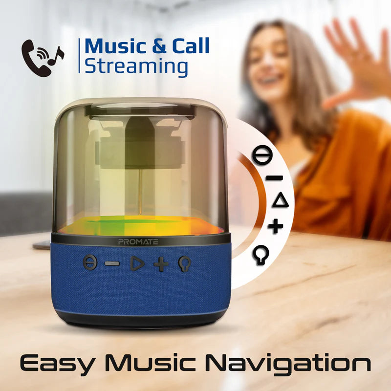 PROMATE HD LumiSound 360 Surround Sound Speaker - 10W / Bluetooth 5.0 / 1800mAh