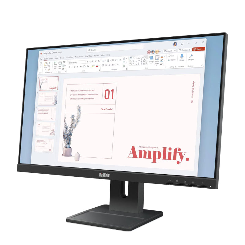 Lenovo ThinkVision E24-40 - 23.8" FHD IPS / 4ms / 100Hz / D-Sub / HDMI 1.4 / DisplayPort 1.2 / Speaker / Height Adjust Stand - Monitor (64BAMAR1UK)