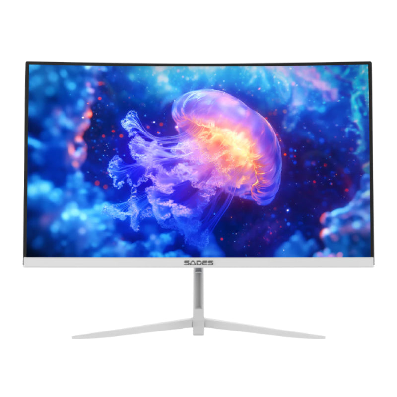 SADES NC-Pelagia SC-CJ04F24W Curved Gaming Monitor - 24" FHD / 0.5ms / 200Hz / HDMI 2.1 / DisplayPort 1.4 / White
