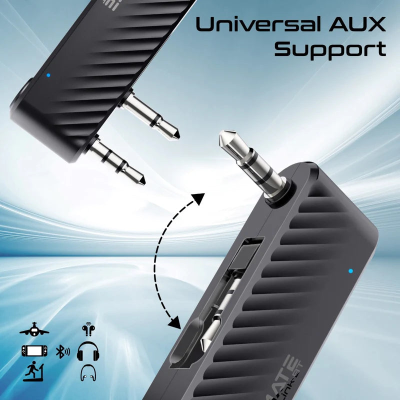 PROMATE Compact AUX to Bluetooth Audio Transmitter Adapter - Bluetooth 5.3 / 3.5mm / Black