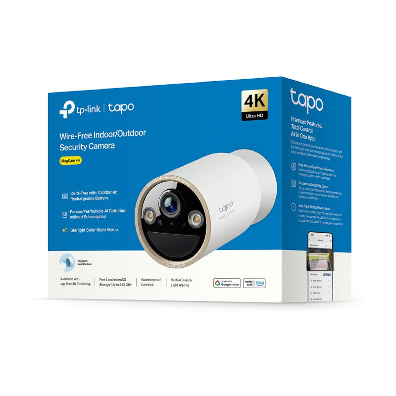 TP-Link Tapo C460 Battery-Powered Outdoor Security Camera - 4K 8MP / Up to 15 fps / Two-Way / AI Detection / Night Vision