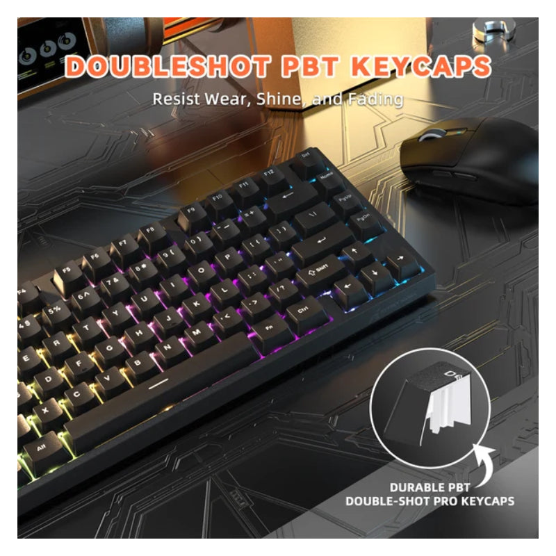 لوحة مفاتيح ألعاب ميكانيكية هجينة ستيل سيريز أبيكس 5، سلكية، RGB، باللون الأسود