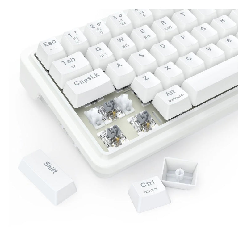 Redragon K730W RGB Pro Draconic V2 White 60% Gasket Wireless Mechanical Keyboard - Bluetooth / Wired / 2500mAh / White