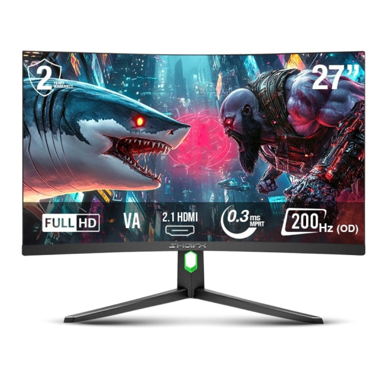 SHARX Jaws - 27" FHD / 0.3ms / 200Hz / HDMI 2.1 - Curved Gaming Monitor