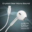 PROMATE Laxi-M High Fidelity USB-C ENC Mono Wired Earphone - Wired / USB-C / White